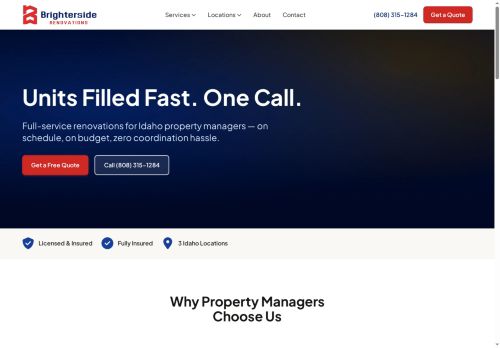Brighterside Renovations desktop website