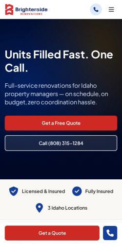 Brighterside Renovations mobile website